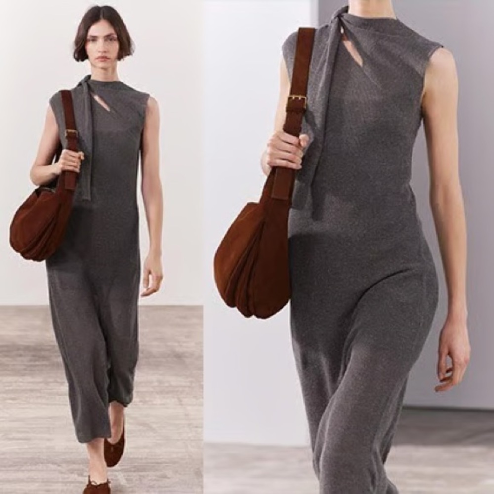 Elegant Gray One-Shoulder Dress